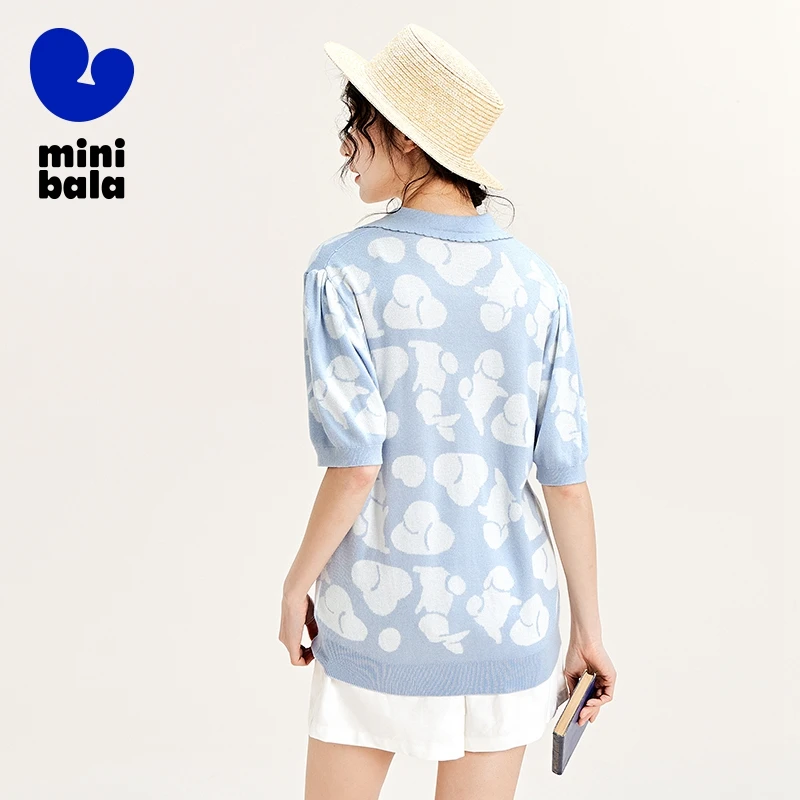 Mini Bala T-Shirt Mother-Daughter Outfit Mother-Daughter Dress Skin-Friendly Eco-Friendly Soft Comfortable Knitted T-Shirt 6