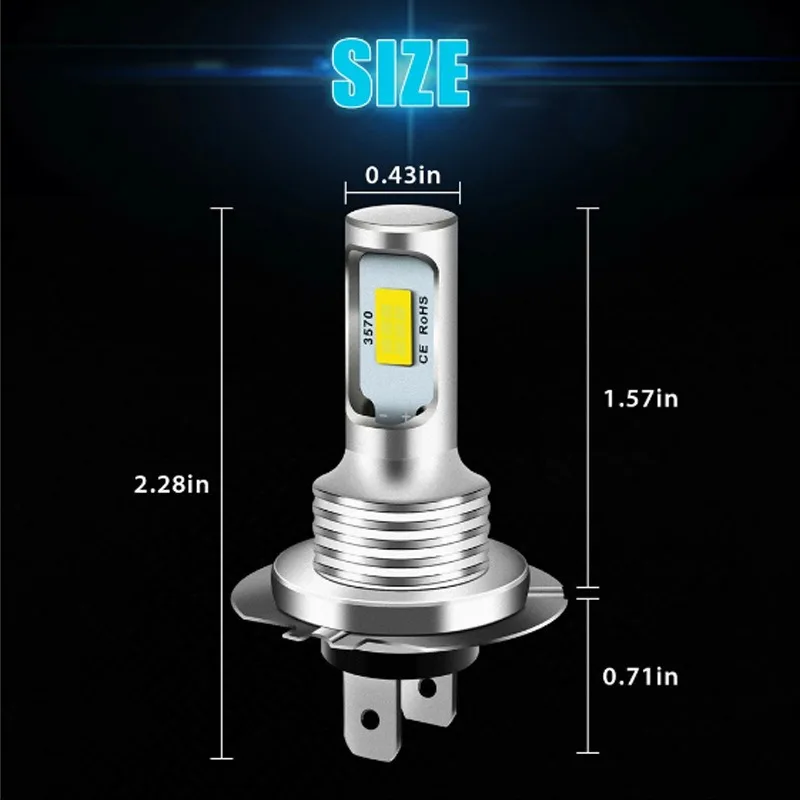 2pcs H7 H1 H8 H9 H11 9005 9006 LED 전구 HB3 HB4 CSP LED 슈퍼 밝은 헤드라이트 DRL 램프 6500K 화이트