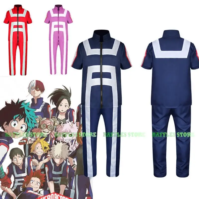 

My Hero Academia Anime Cosplay Uniforms Boku No Hero Todoroki Shoto Cosplay Costume School Uniform Blue Pink Red Gym Suit Izuku