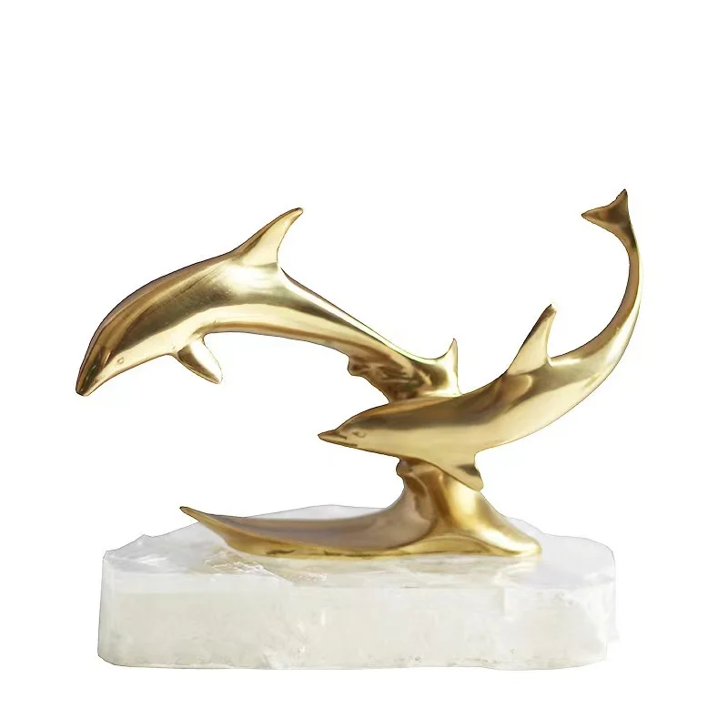 

Nordic creative crystal stone base whale model room home soft decoration