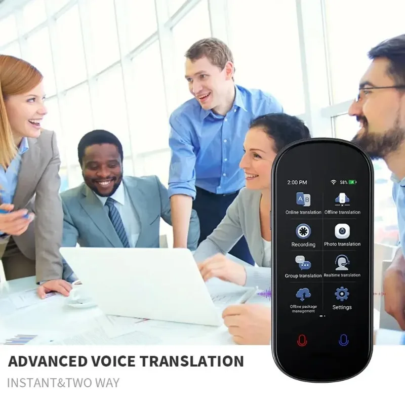 New Smart Translator Voice Multi 138 Languages Portable Support WiFi Full 3D Touch Screen Photo Offline Record Translation