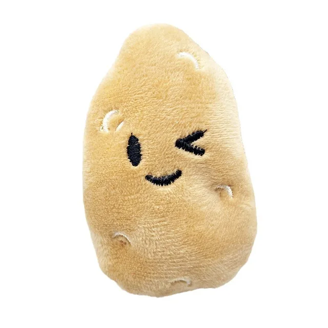 1Pc Cat Toys Cute Cartoon Plush Potato Shaped Pet Toy for Cats Kittens 5