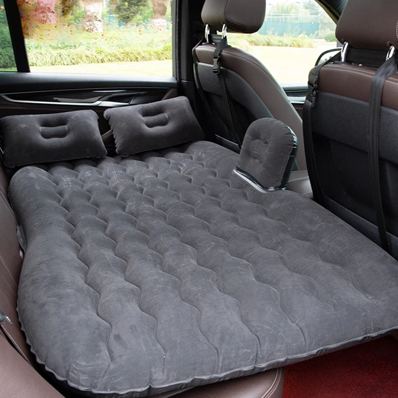 Opblaasbare auto luchtmatras, draagbare auto opblaasbare reizen bed achterbank matras luchtbed voor slaap reizen kamperen met luchtpomp en 2 luchtkussens, 55 x 33,8 x 5,1 inch