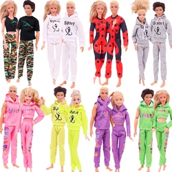 2pcs Couple Outfit Doll Clothes Sportswear Hero Camouflage Suit For Ken&Barbies Doll Daily Clothing Accessories Girl's Toy Gifts