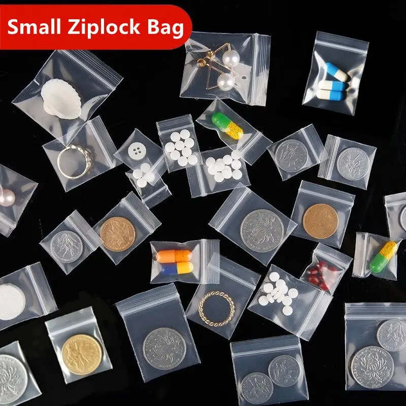 Plastic Bags Ziplock Food Packaging Jewelry Small Zip Lock Bags Clear Fresh-keeping Dustproof Resealable Candy Storage Bag 100PCs