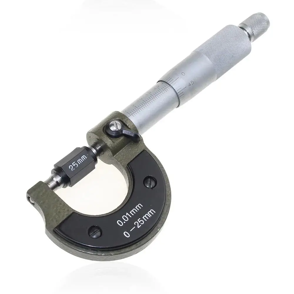 탄소강 외부 마이크로미터 나사 스케일 0-25mm 기계식 마이크로 캘리퍼스 버니어 캘리퍼스 수공구 정밀 마이크로미터