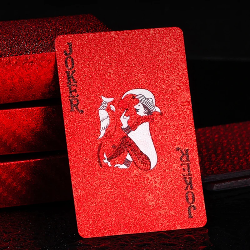 Playing Cards Red plastic PVC poker waterproof washable Parker rustic gold Year of the Dragon creative thickened customized