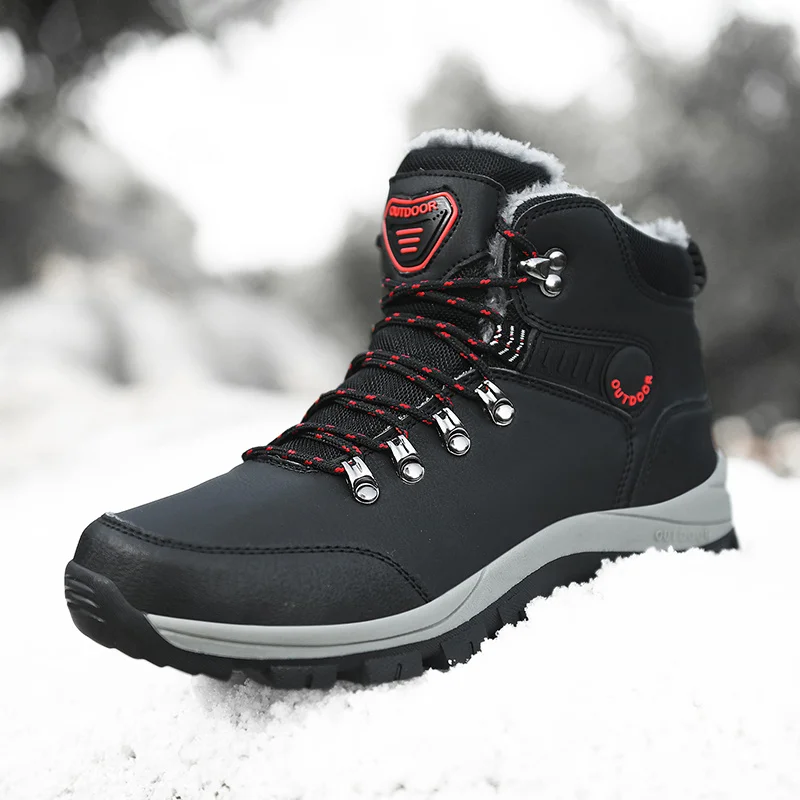 Herren Winter-Wander-Stiefeletten – Thermofutter mit Rutschfester Außensohle