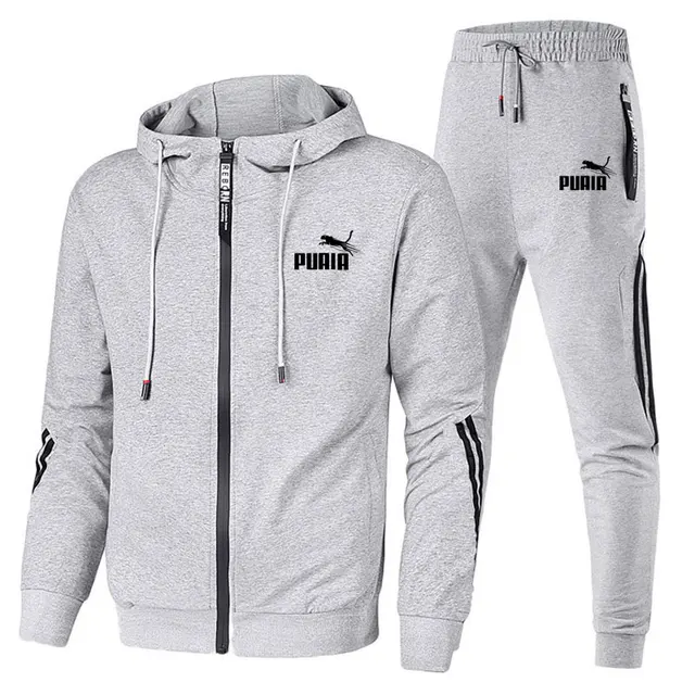 Spring and autumn new men's sportswear 2-piece set zipper jacket casual sports pants brand clothing men jogging sportswear set - Image 2