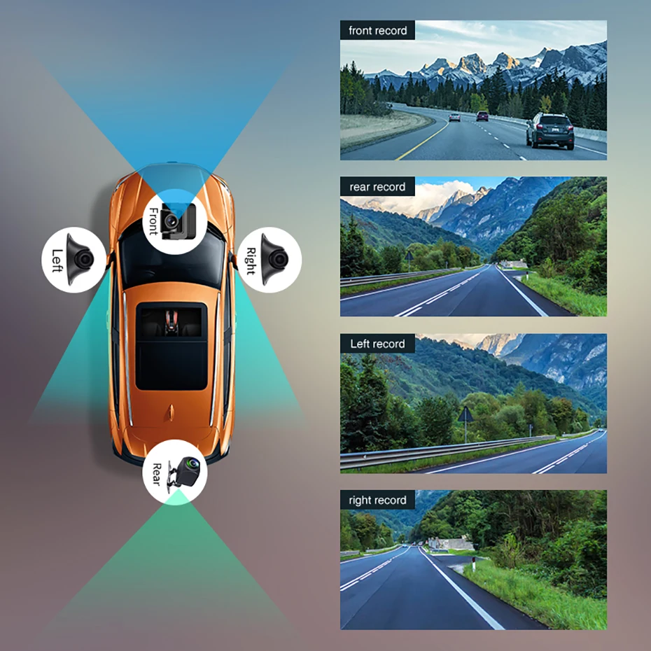 10.26 IPS 4G   ̵ 8.1 ڵ  ķ GPS ׺̼ 4 ī޶ ä HD 720P  ڴ ڵ DVR WiFi, 24 ð ͸