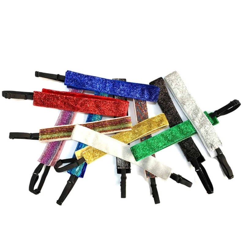 Adjustable No Slip Glitter Hair Bands Girl Sports Head Bands Sparkly Soccer Gymnastics-Headband Sparkle-Hair Accessories sports headbands