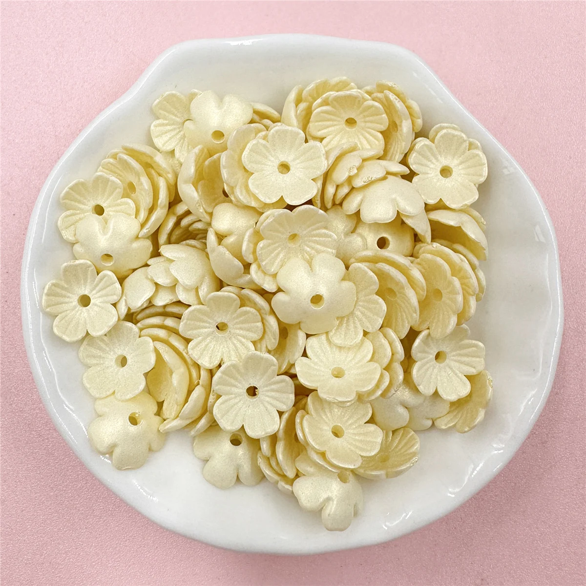 5 Perline In Ottone Massiccio, A Forma Di Fiore, 4 Anelli - 25 Mm - Foto 8