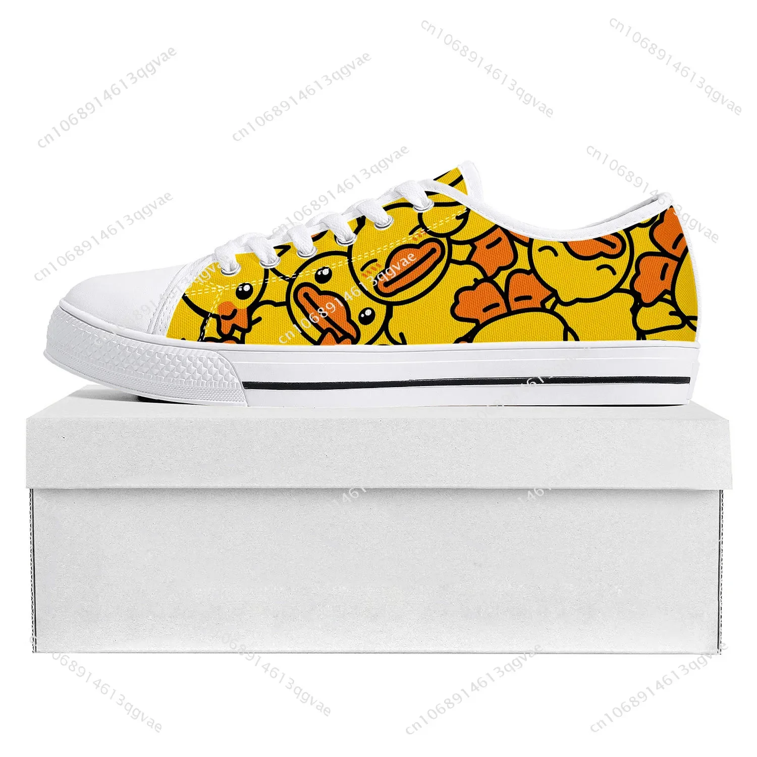 Yellow Duck Printed Low Top High Quality Sneakers Mens Womens Teenager Canvas Sneaker Casual Couple Shoes Custom Made Shoe White