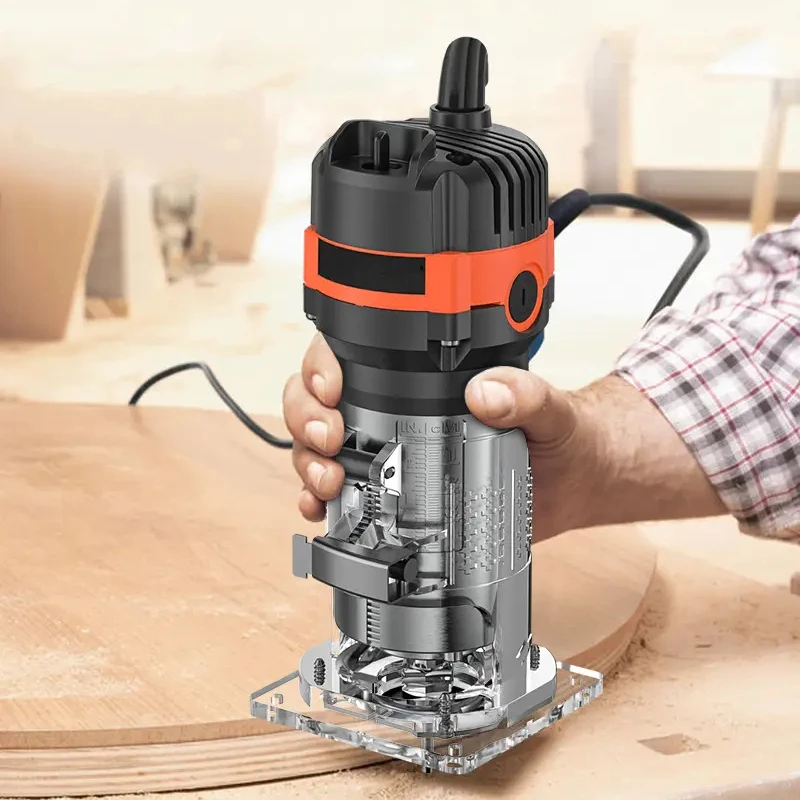 1500W Hand Wood Router Woodworking Electric Trimmer 220v for 6.35mm 30000rpm Milling Cutter Machine Power Tool woodworking tools wood router