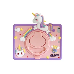 Kids' Cartoon Silicone Tablet Case with Stand, 11 - Inch for Honor X9a 11.5 inch (360 Rainbow Unicorn)