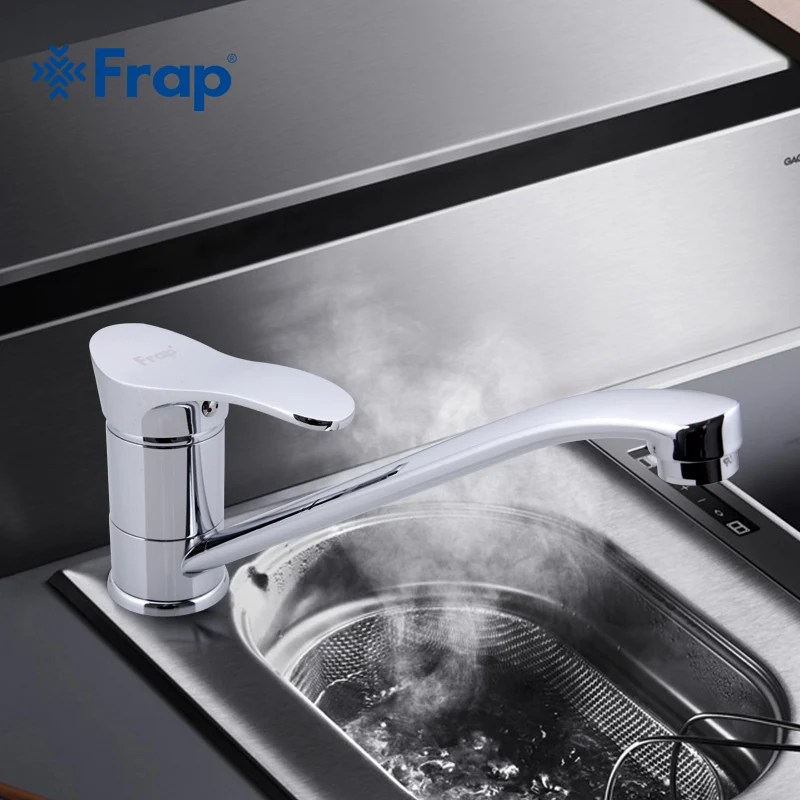 

Хромированный кухонный смеситель Frap F4901 для раковины, кран для холодной и горячей воды с одной ручкой, поворот на 360 градусов