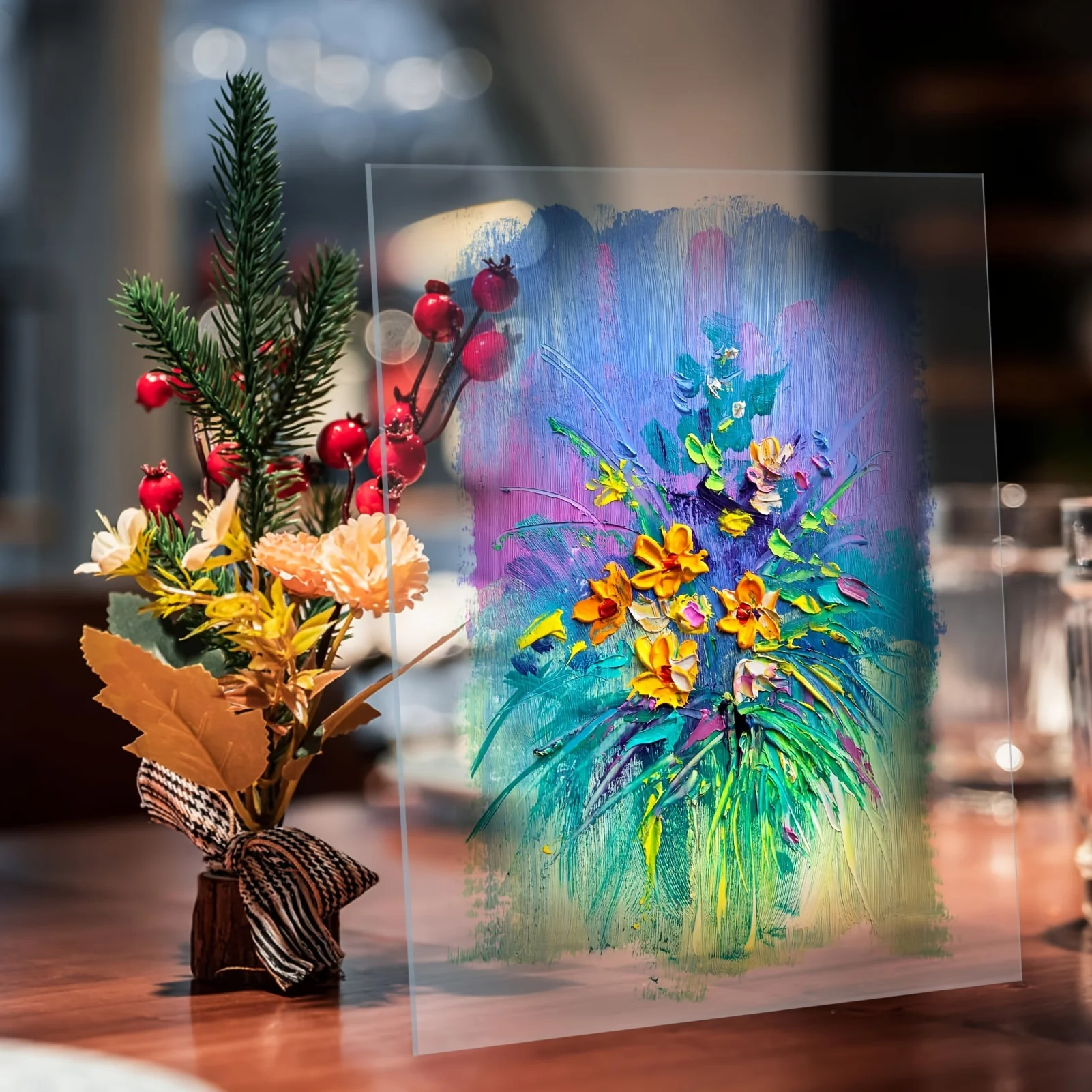 Acrylic Party Decorations A4 transparent plexiglass picture frame glass replacement hand-painted palette DIY painted board blessing decoration thickness