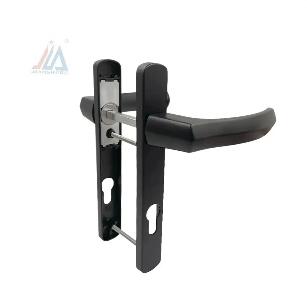Special offer black 85 aluminum upvc door lever handle door lock handle set for external
