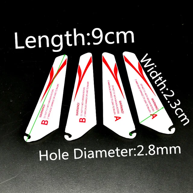 4Pcs 7.1/9CM Spare Blades Fans For R/c Mini Helicopter CH002 CH023 Drone Copter Toys Spare Parts Accessories RC Toy Parts New - 4pcs-100018786