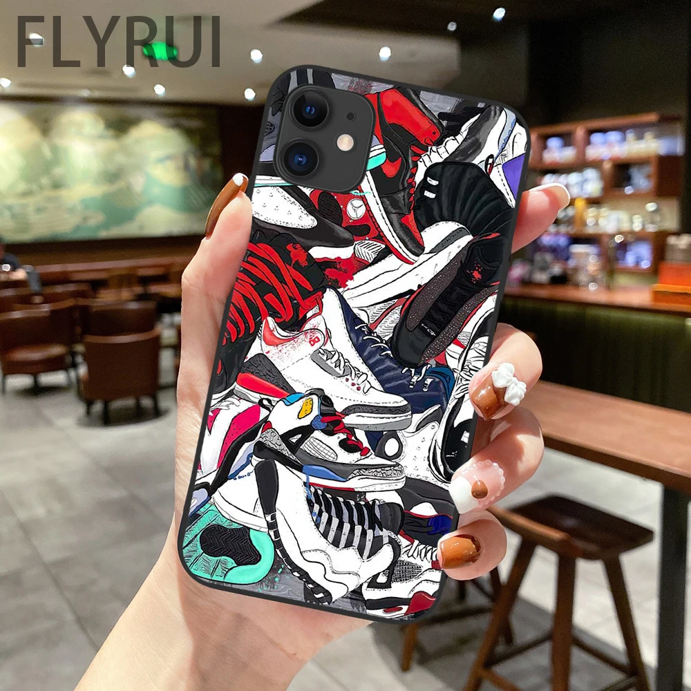 BELLYDROPS Cool Phone Case for iPhone 11 case, Street Fashion Sports Shoes  Brand Cool Designer Phone Case, Sneakers Label Shockproof Soft Silicone