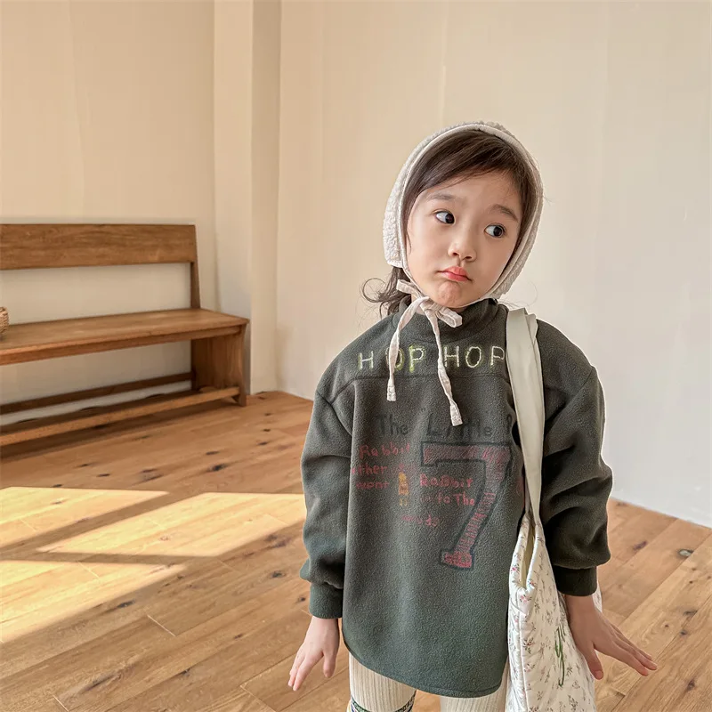 Description Picture 3 of item2025 Winter New Baby Plus Velvet Thick Leggings Infant Girl Striped Warm Pants Cotton Splice Toddler Kids Fleece Casual Trousers