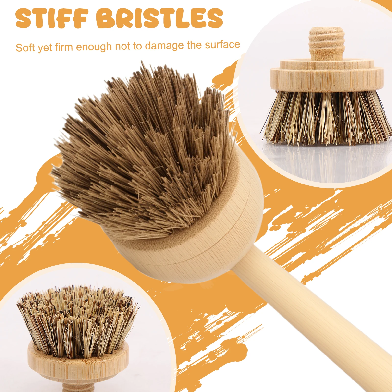 Eco-Friendly Bamboo Kitchen Dish Brush Set