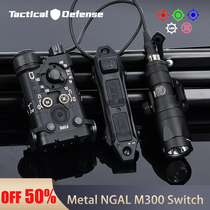 

Tactical Metal L3 NGAL Red Dot Sight Pointer IR Laser Strobe LED Light Surefir M300 M600 Rifle Weapon Light Fit 20mm Rail Set PE