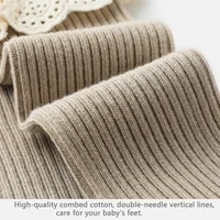 Baby Girls Knee High Socks Baby Infants Kids Toddlers Socks Leg Warmer Solid Cotton Stretch Cute Lovely Lace Frilly Long Socks 6