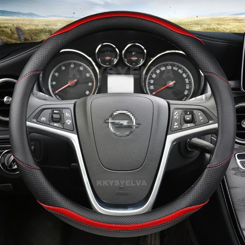 Car Steering Wheel Cover Carbon Fiber+Leather For Opel Insignia 2008-2013 Astra (J) Cascada Mokka 2012-2019 Auto Accessories