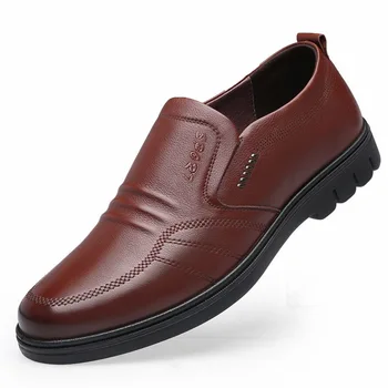 Man Sport Shoe Loafers Men Non-slip Leather Slip-on Black Driving Shoes ...