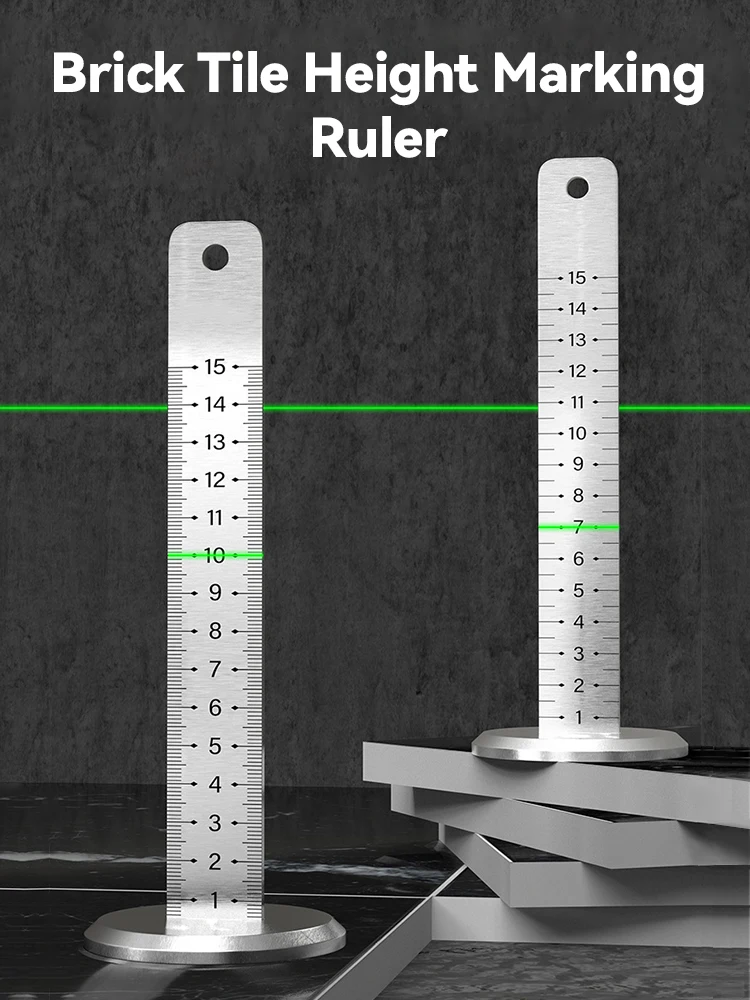 

Brick Tile Height Marking Ruler Stainless Steel Leveling Ruler Thickening Amount High-level Instrument Decoration Measurement
