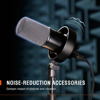 FIFINE USB/XLR Dynamic Microphone with Shock Mount,Touch-mute,Headphone Jack&Volume Control,for PC or Sound Card Recording -K688 16