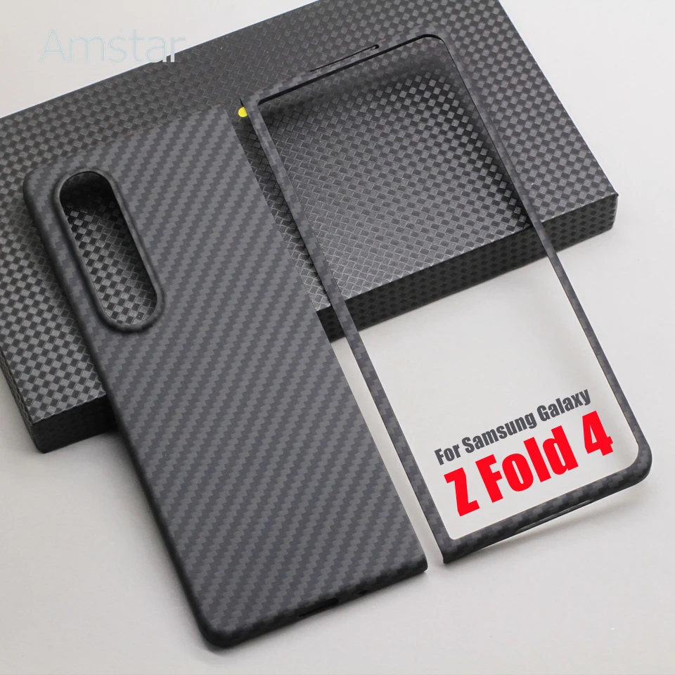 

Чехол Amstar из настоящего углеродного волокна для телефона Samsung Galaxy Z Fold 4, ультратонкий противоударный чехол из арамидного волокна Z Fold 4 5G складной чехол