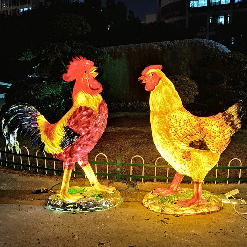 Figura Decorativa Da Giardino Pollo/Gallina In Resina - Antigelo - Marrone