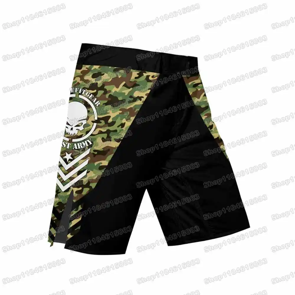 Ghost Army WWF Wrestling Rash Guards Surfing Jersey Beach Shirts Swimwear Diving Gym Shorts MMA BJJ Men Jiu Jitsu Fitness Sets