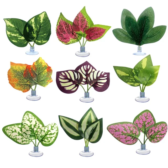 2Pcs Artificial Terrarium Plants Leaves Lizard Supplies Wall Hanging Plastic Leaves Lizard Hideout Grass Reptiles Accessories 2Pcs Artificial Terrarium Plants Leaves Lizard Supplies Wall Hanging Plastic Leaves Lizard Hideout Grass Reptiles Accessories