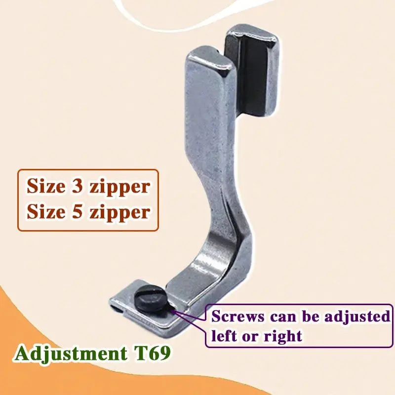 Adjustable Invisible Zipper Guide Presser Foot Unilateral Zipper Feet for Single Needle Lockstitch Industrial Sewing Machine