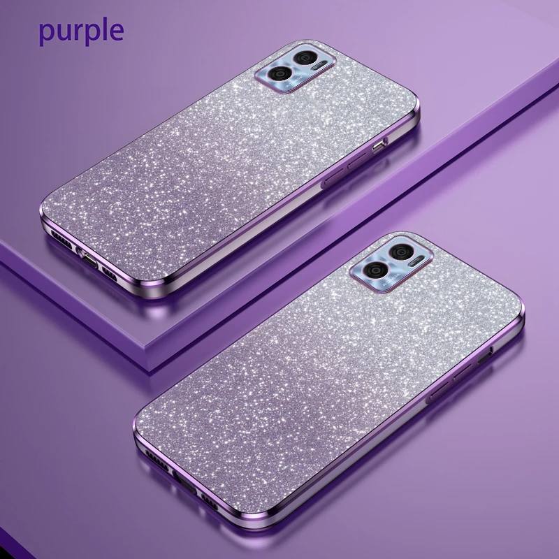 Luxury Electroplated Glitter Phone Case - Clear Soft TPU Back with Protective Bumper