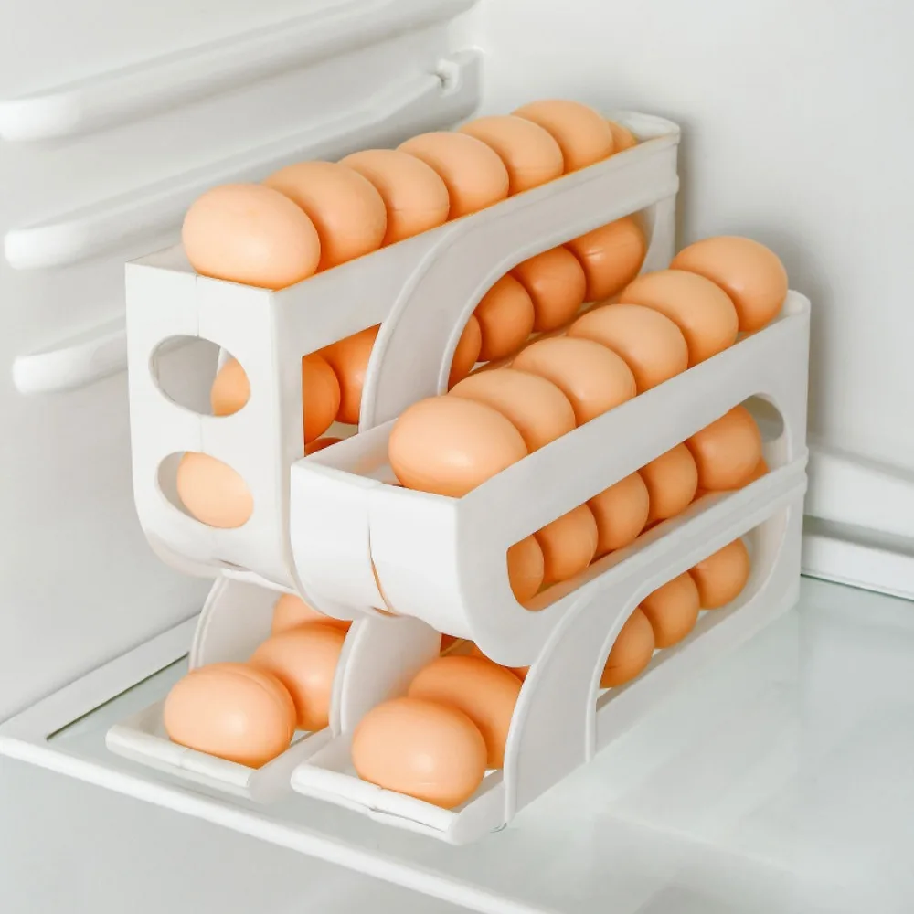 Large Capacity Automatic Egg Storage Box - 34 Layer Refrigerator Organizer