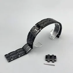 Universal Stainless Steel Metal Watch Band Bracelet in Gold, Silver, and Rose Gold, 20mm 22mm - 22mm (Black)