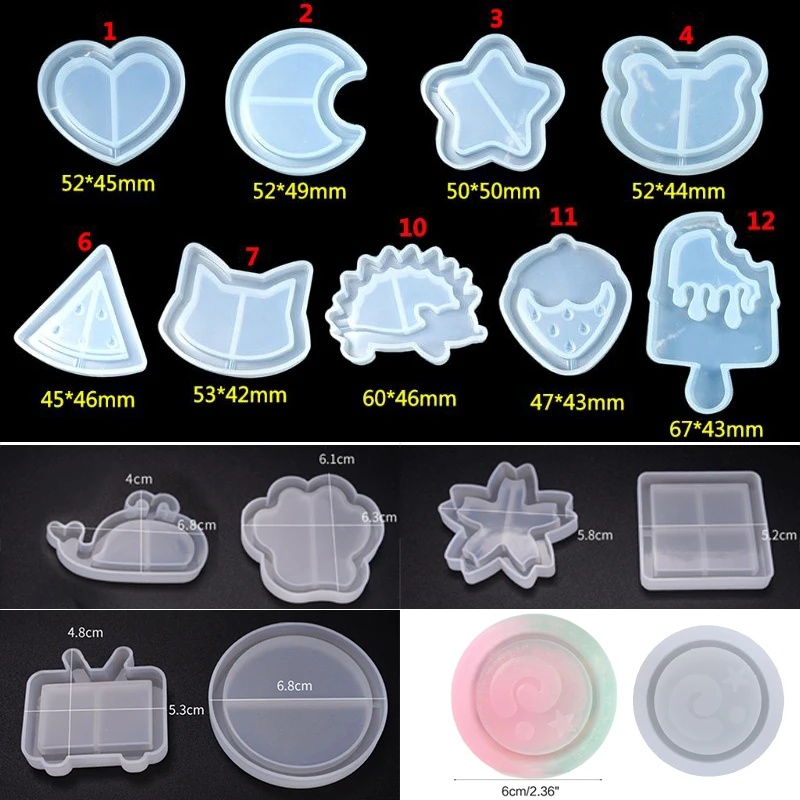 New Meteorite Quicksand Mold Snowflake Round Square Model DIY Handmade Pendant Jewelry Making Silicone Molds Crystal Epoxy Mould