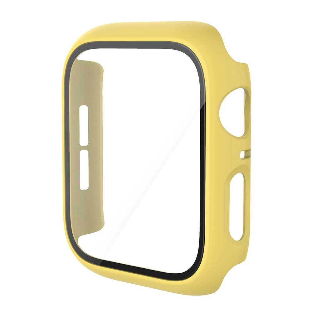 Premium Glass Case Protector for Apple Watch - Full Coverage Bumper Shield