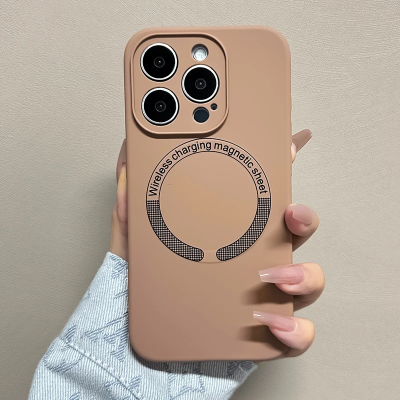 

Luxury Shockproof Magnetic Liquid Silicone Phone Case For iPhone 15 Mobile Cover For iPhone 14 13 Pro Max Cellphone Funda