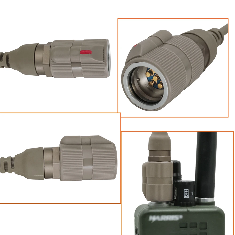 TS TAC-SKY Tactical PTT Adapter 6 Pin V2 U94 PTT Compatible PRC 148 152 163 Walkie Talkie Model for Airsoft Sports  Headset