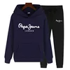 Women Two Piece Sets Tracksuit outfit Hooded Sweatshirts Pocket Drawstring Long Pants Suit Thick Casual Office Lady Autumn 1