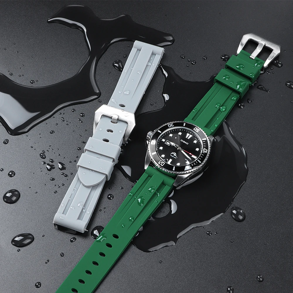 Silicone Quick Release Sport Watchband - Versatile Rubber Strap in Multiple Sizes