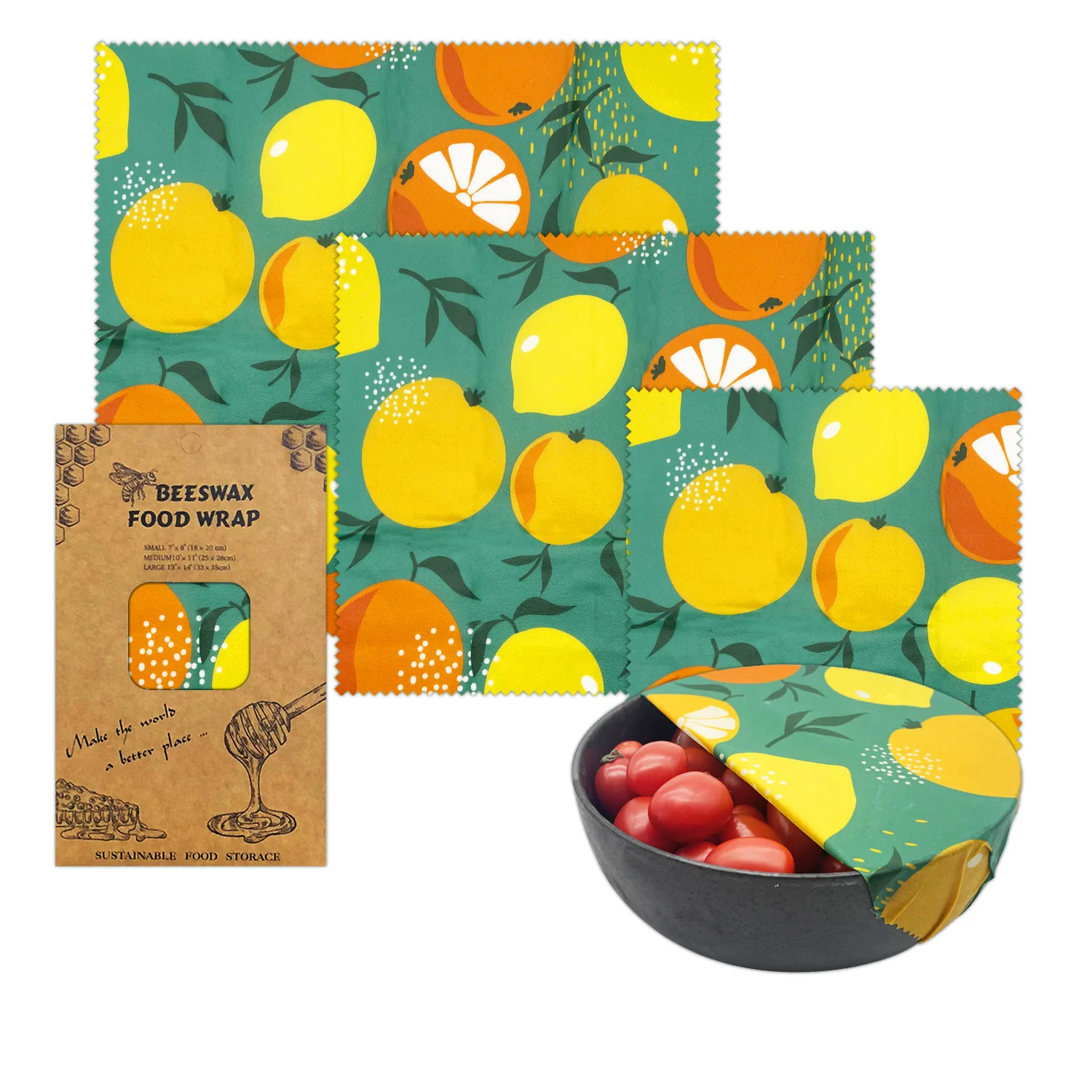 Zero Waste Reusable Storage Wrap Beeswax Food Packaging Paper Organic  Beeswax Cling Cloth for Fruit Sandwich Cheese Food Wrap - AliExpress