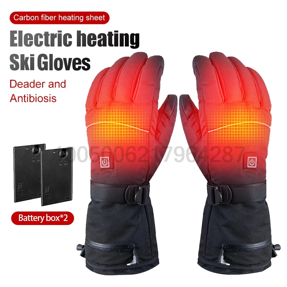 Gants Chauffants électriques Rechargeables - 7.4V, 3 Niveaux De Chaleur, étanches, Pour Ski, Moto, Rando