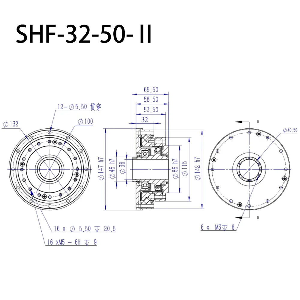 TS-TRH SHF-Ⅱ 시리즈 하모닉 드라이브 정밀 기어 감속기 SHF-32-50-Ⅱ SHF-32-100-Ⅱ