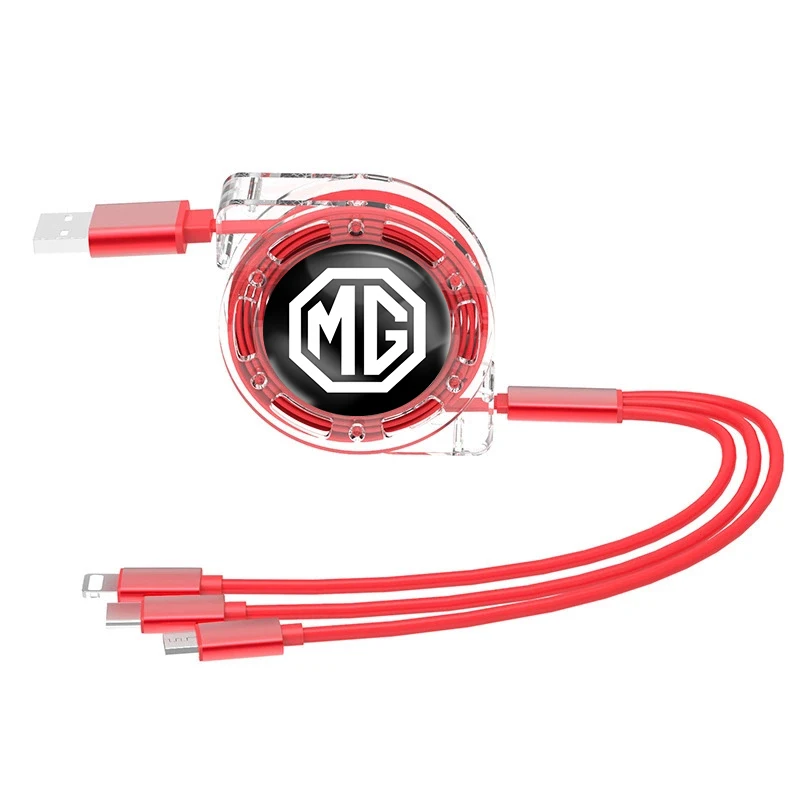 Universal 3-in-1 Fast Charging Car Cable - Lightning, Type C, Micro USB